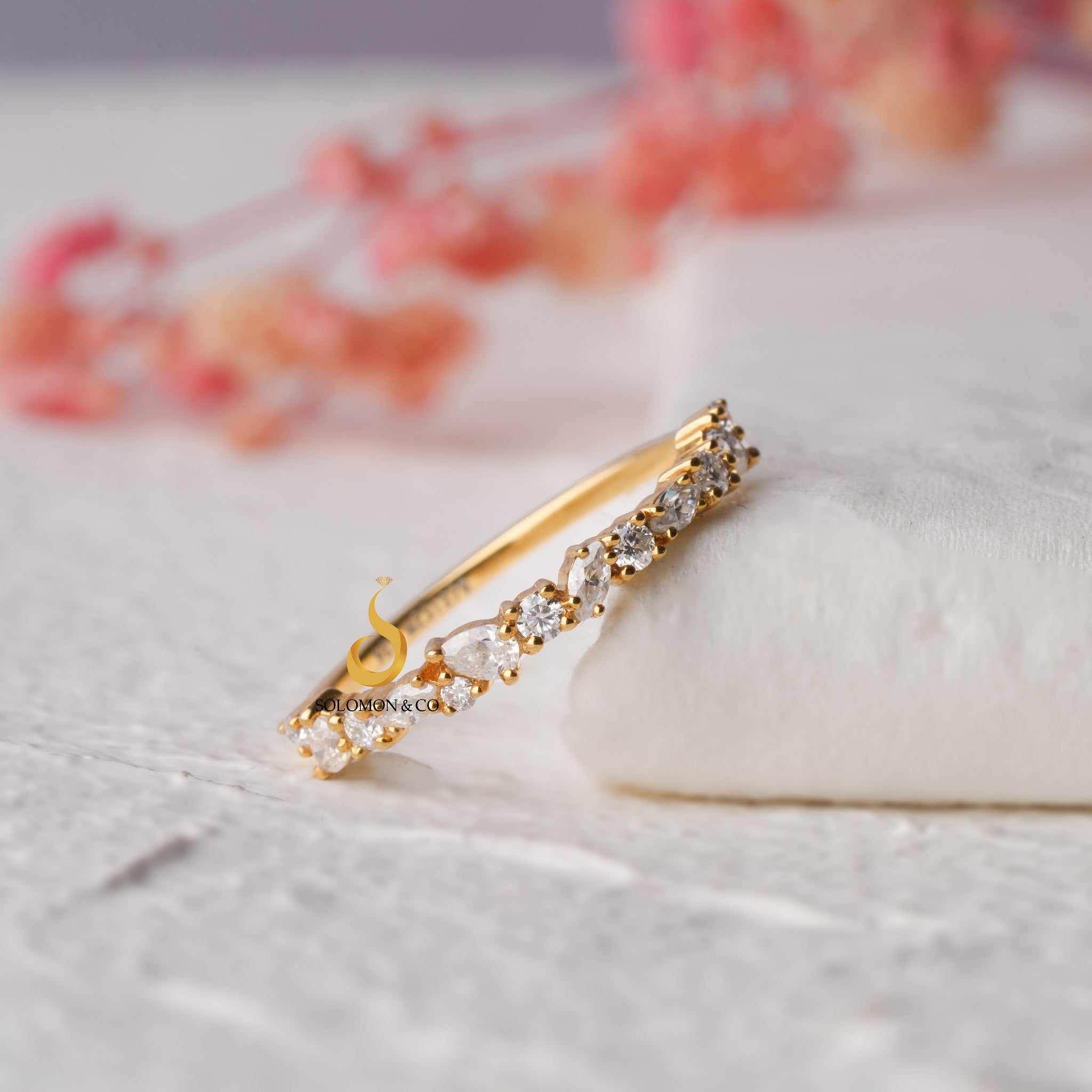 Multi Stone Cluster Wedding Ring