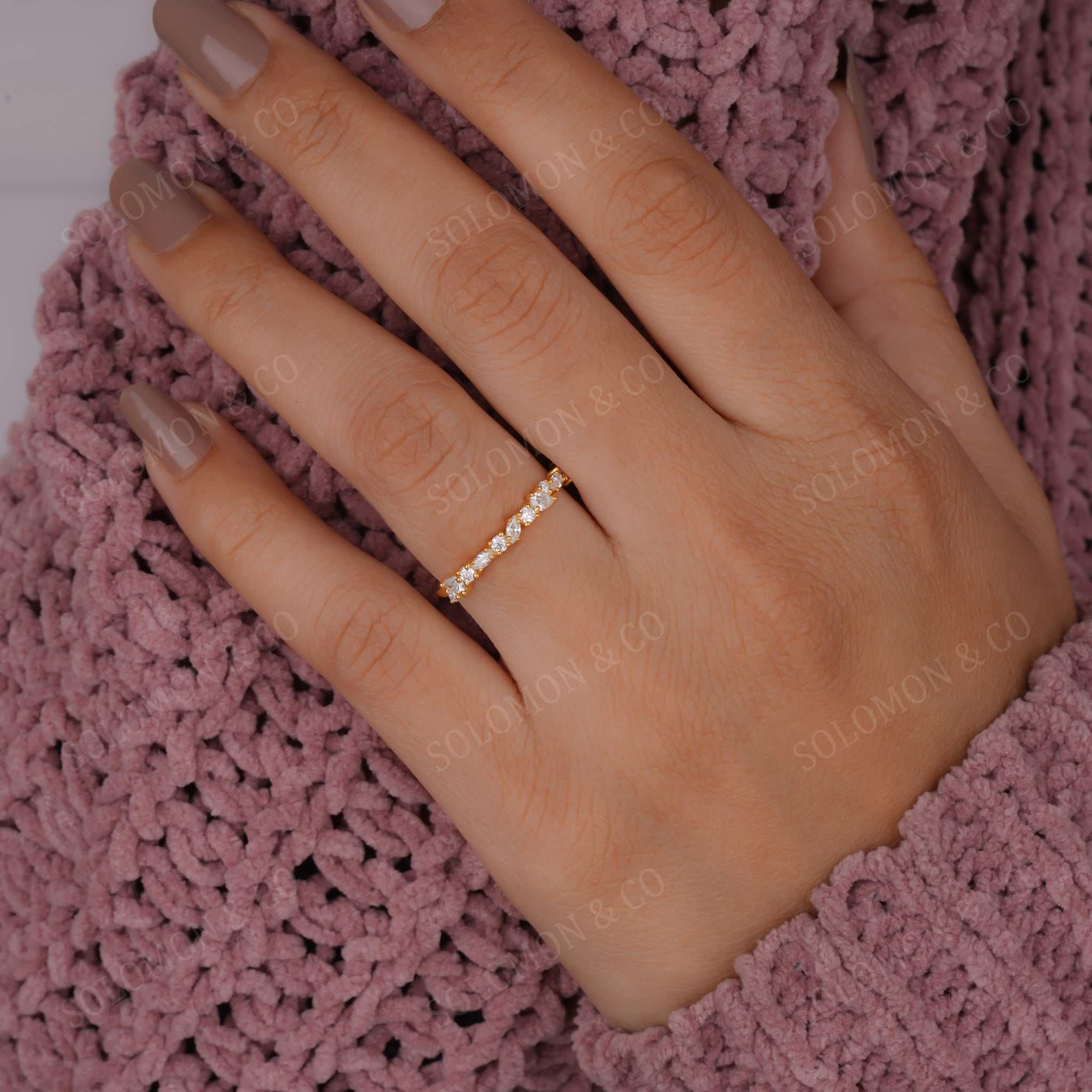 Multi Stone Cluster Wedding Ring