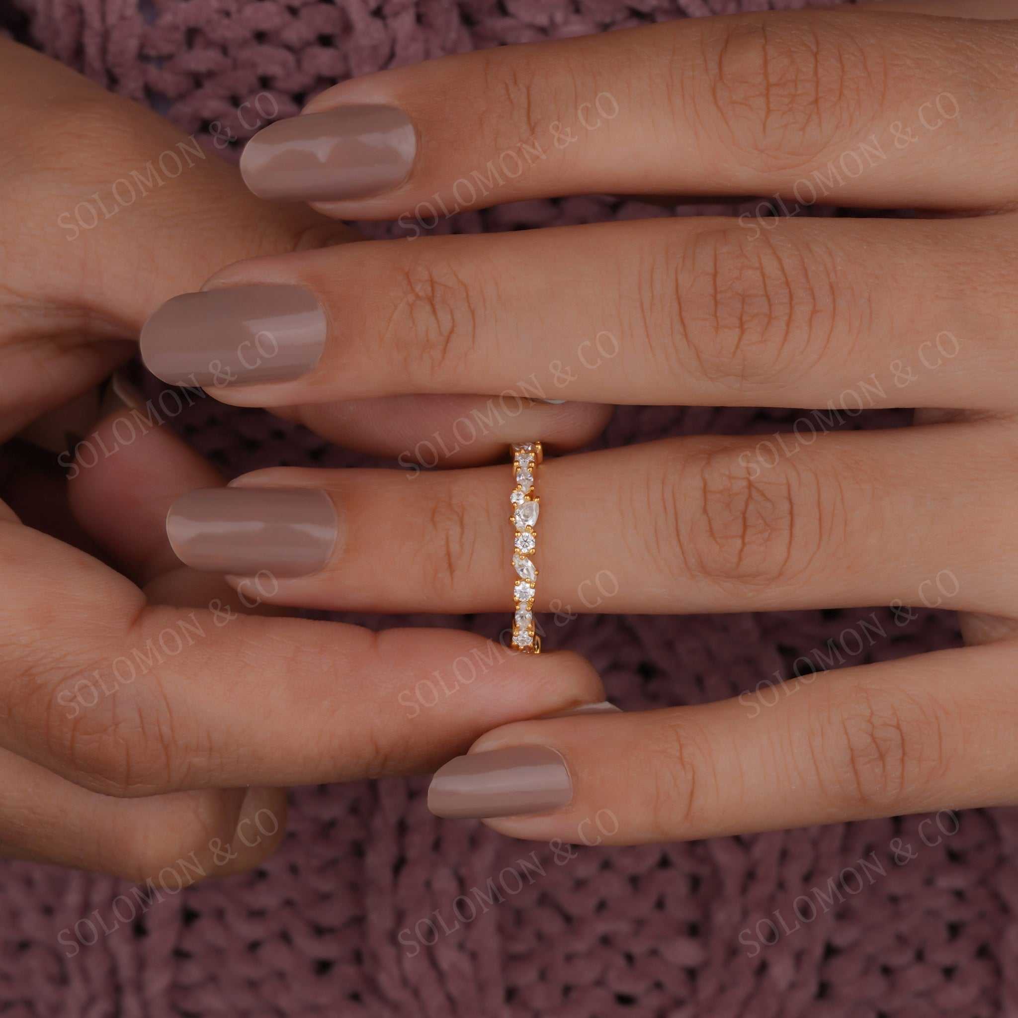 Multi Stone Cluster Wedding Ring