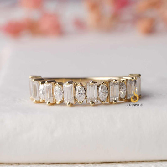 Alternating Half Eternity Wedding Ring First
