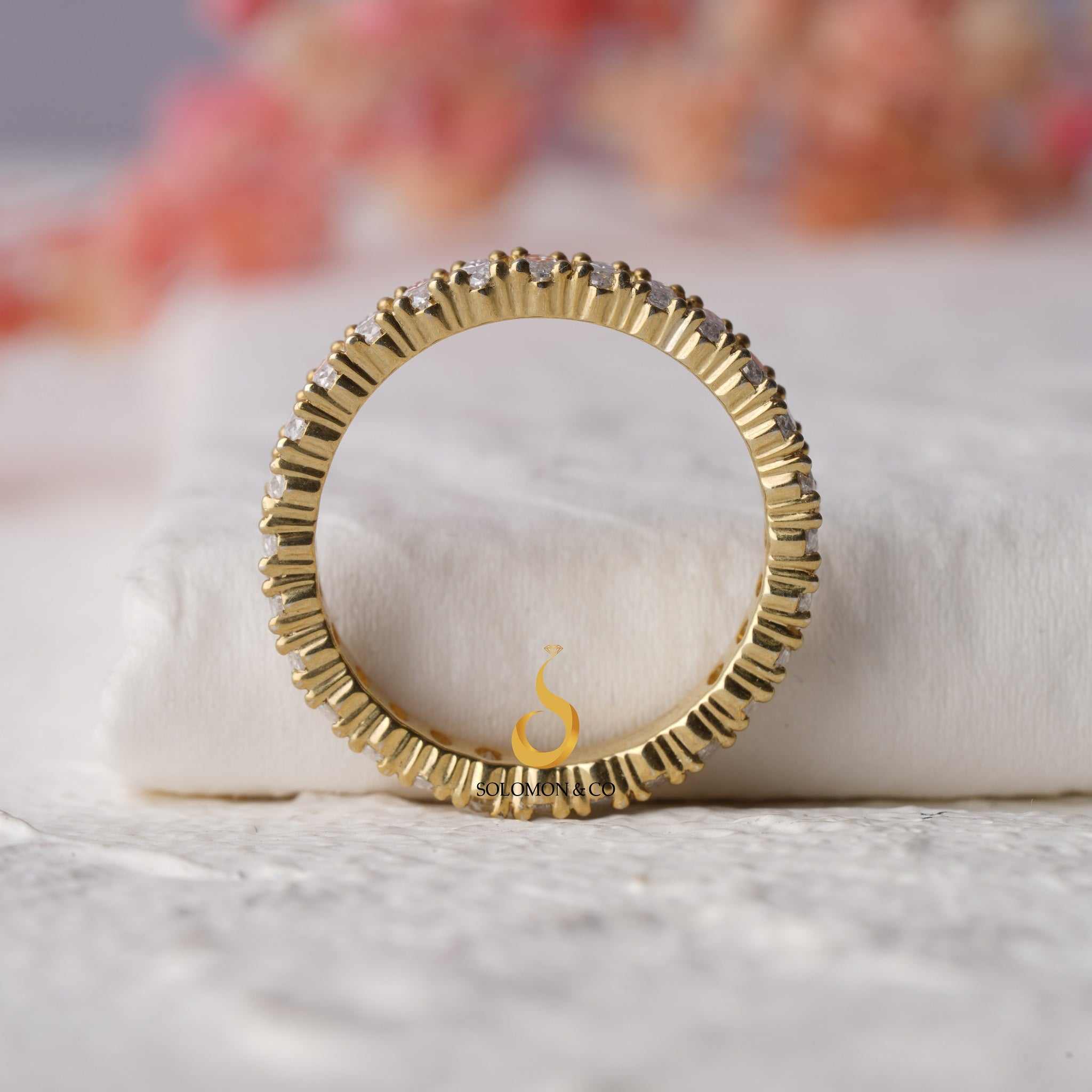 Shared Prong Unique Oval Anniversary Band