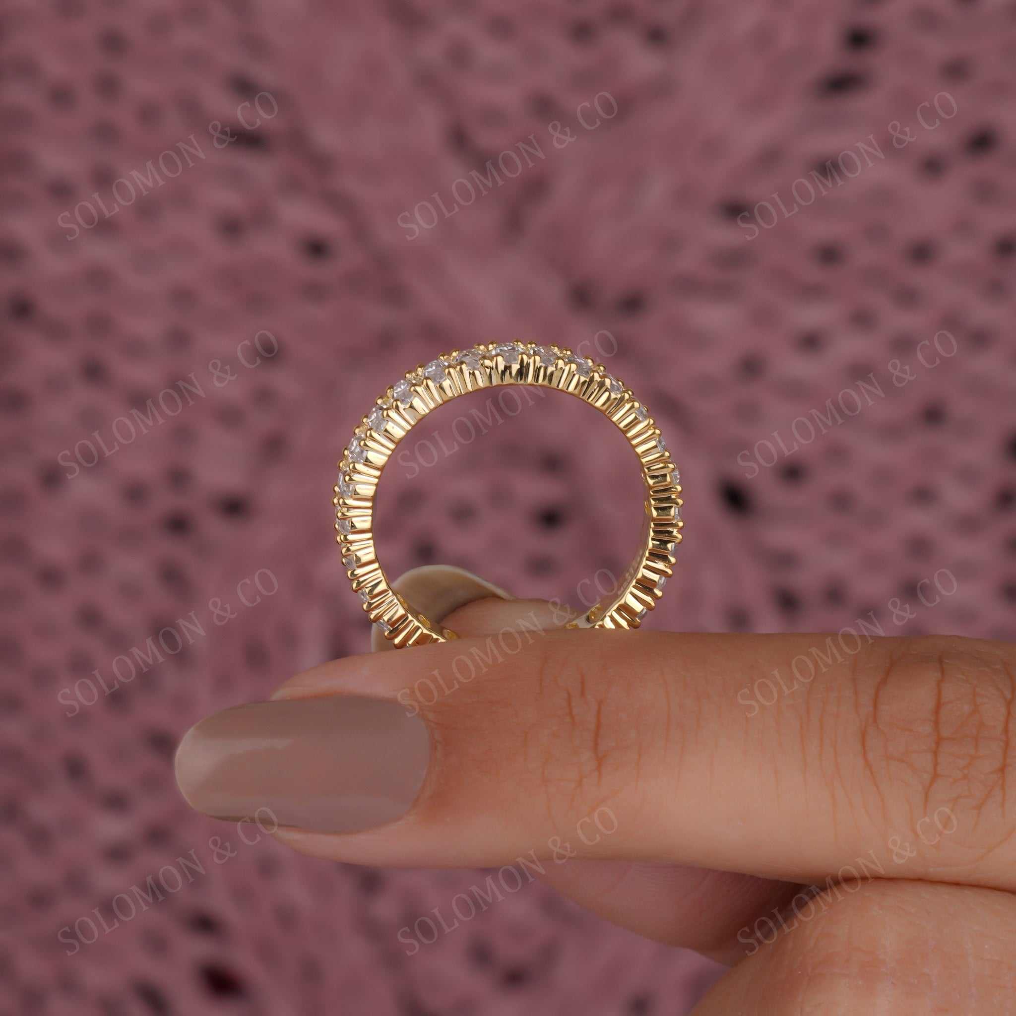 Shared Prong Unique Oval Anniversary Band