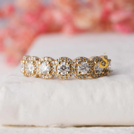 Multi Halo Eternity Band Ring First 
