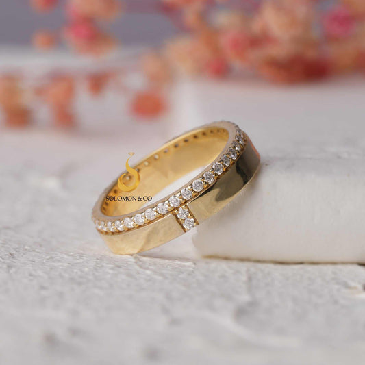 Round Shape Wide One Side Pave Ring Second 