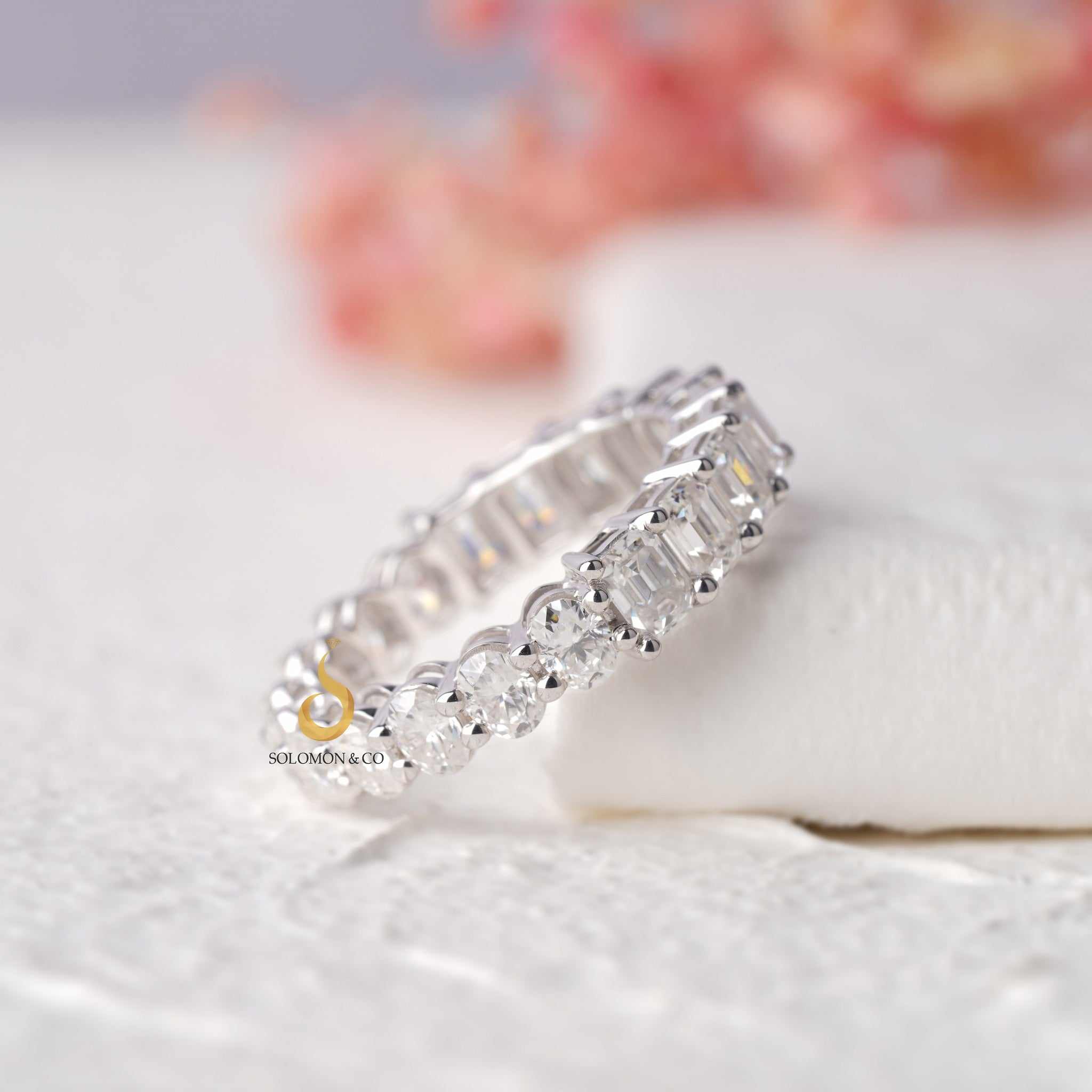 Half Side Oval and Half Side Emerald Cut Ring