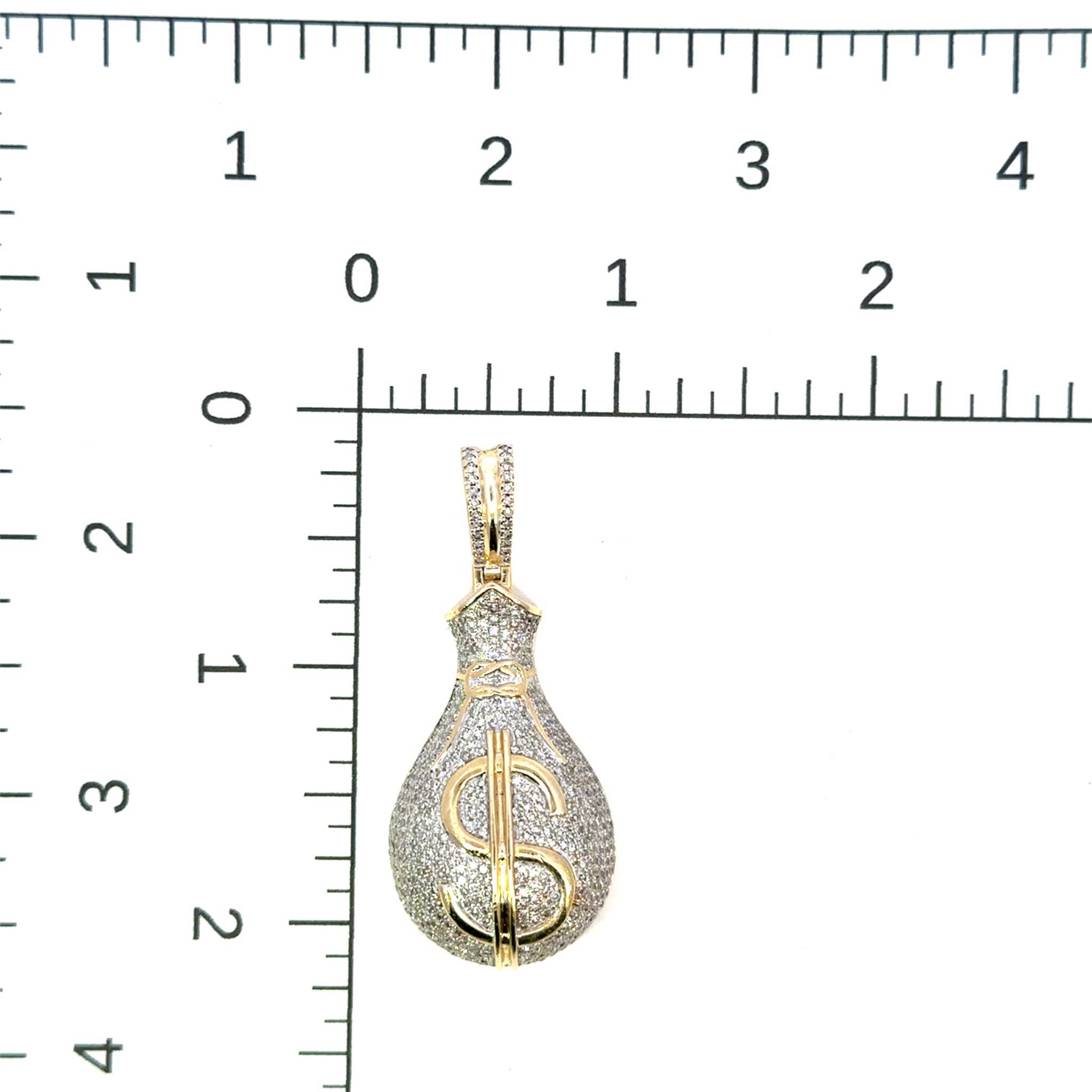 Iced Out Mens Money Bag Diamond Pendant
