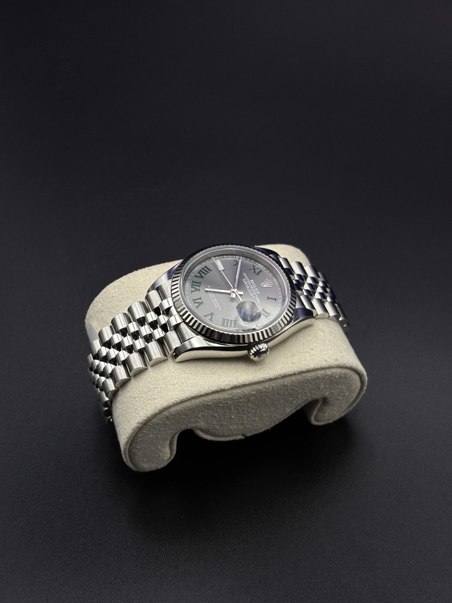 Rolex Datejust 36mm 126234 Steel Slate Grey Wimbledon Dial Fluted Jubilee — Pre-Owned