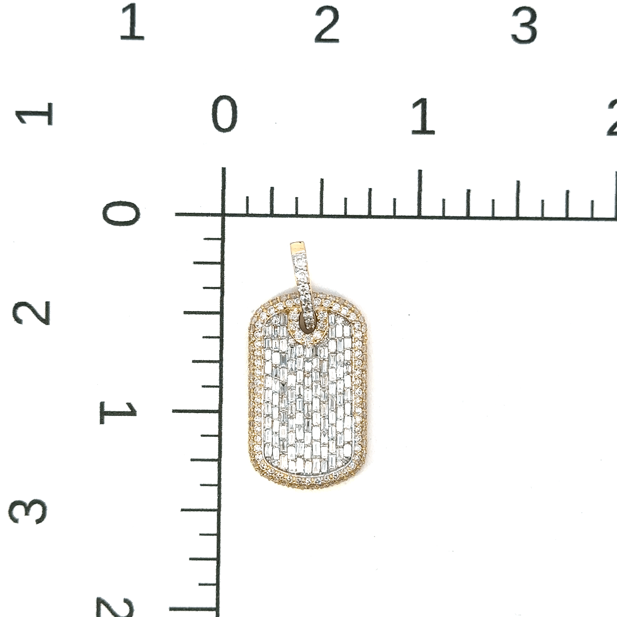 Iced Out Small Dog Tag Diamond Pendant Forth