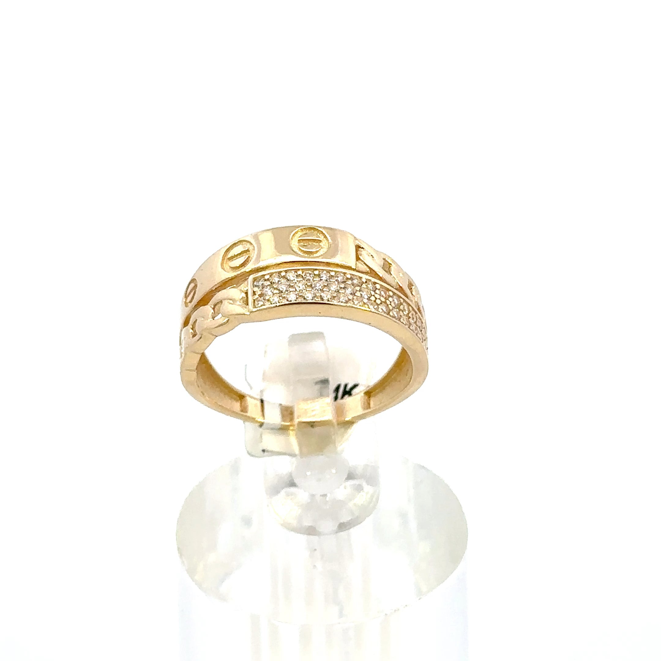 14K GOLD C.Z LOVE RING