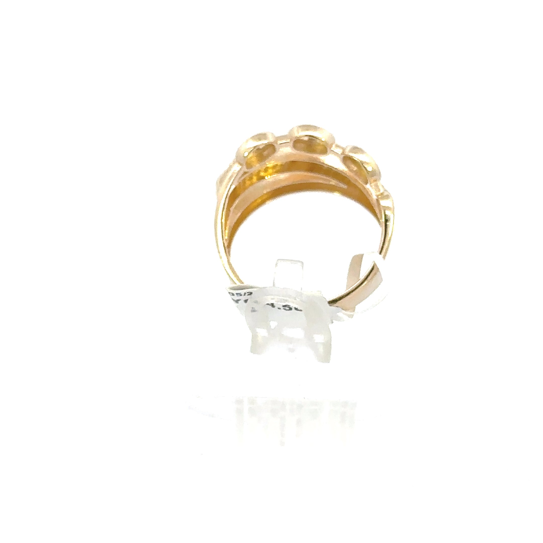 14K GOLD C.Z H LINK RING