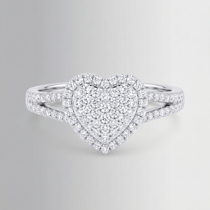 0.53 CTW Diamond Heart Ring – 10K Gold