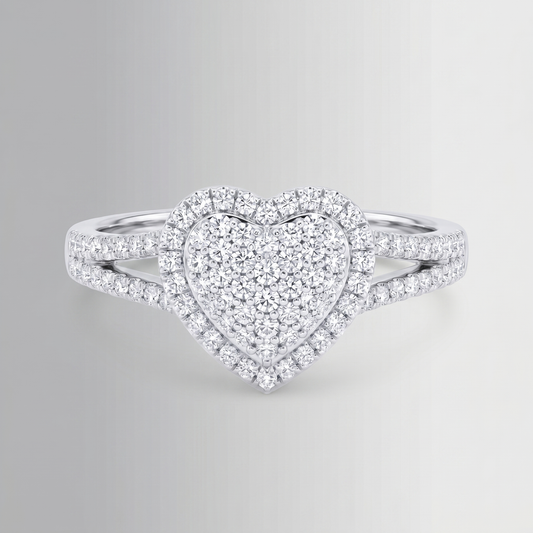 0.53 CTW Diamond Heart Ring – 10K Gold