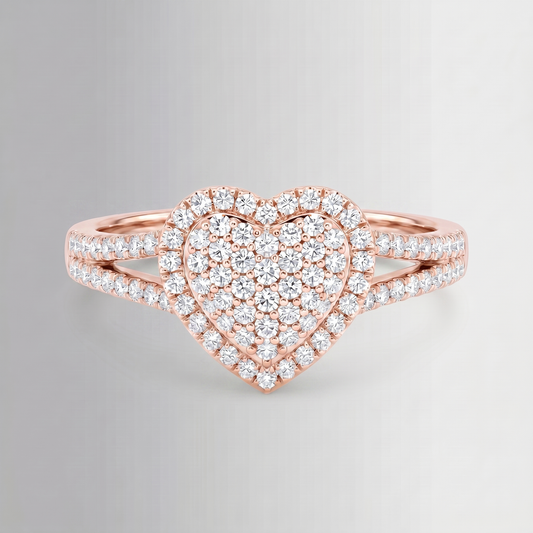 0.53 CTW Diamond Heart Ring – 10K Gold