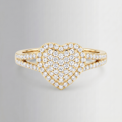 0.53 CTW Diamond Heart Ring – 10K Gold