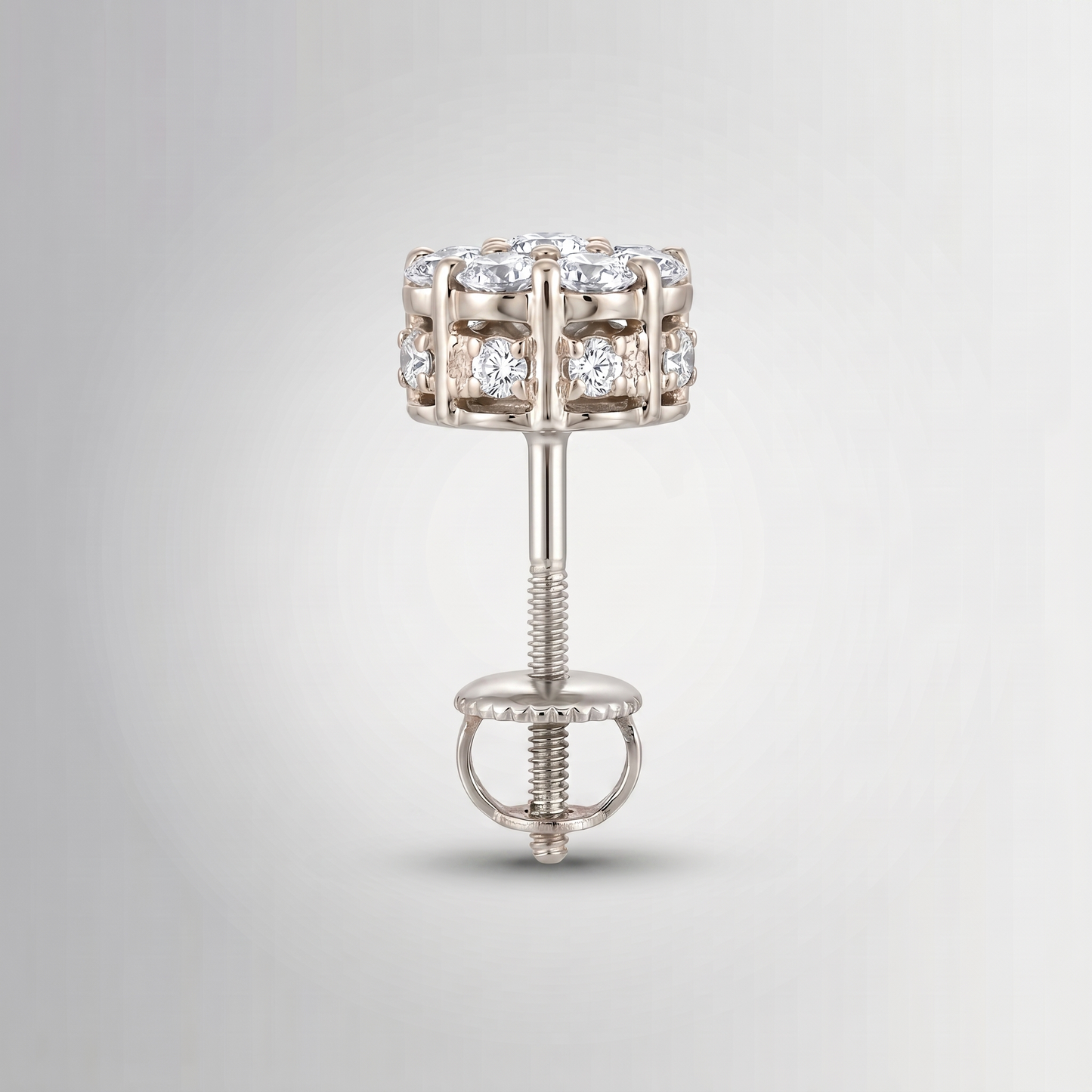 0.49CTW Natural Diamond Cluster Flower Stud Earrings – 10K Gold