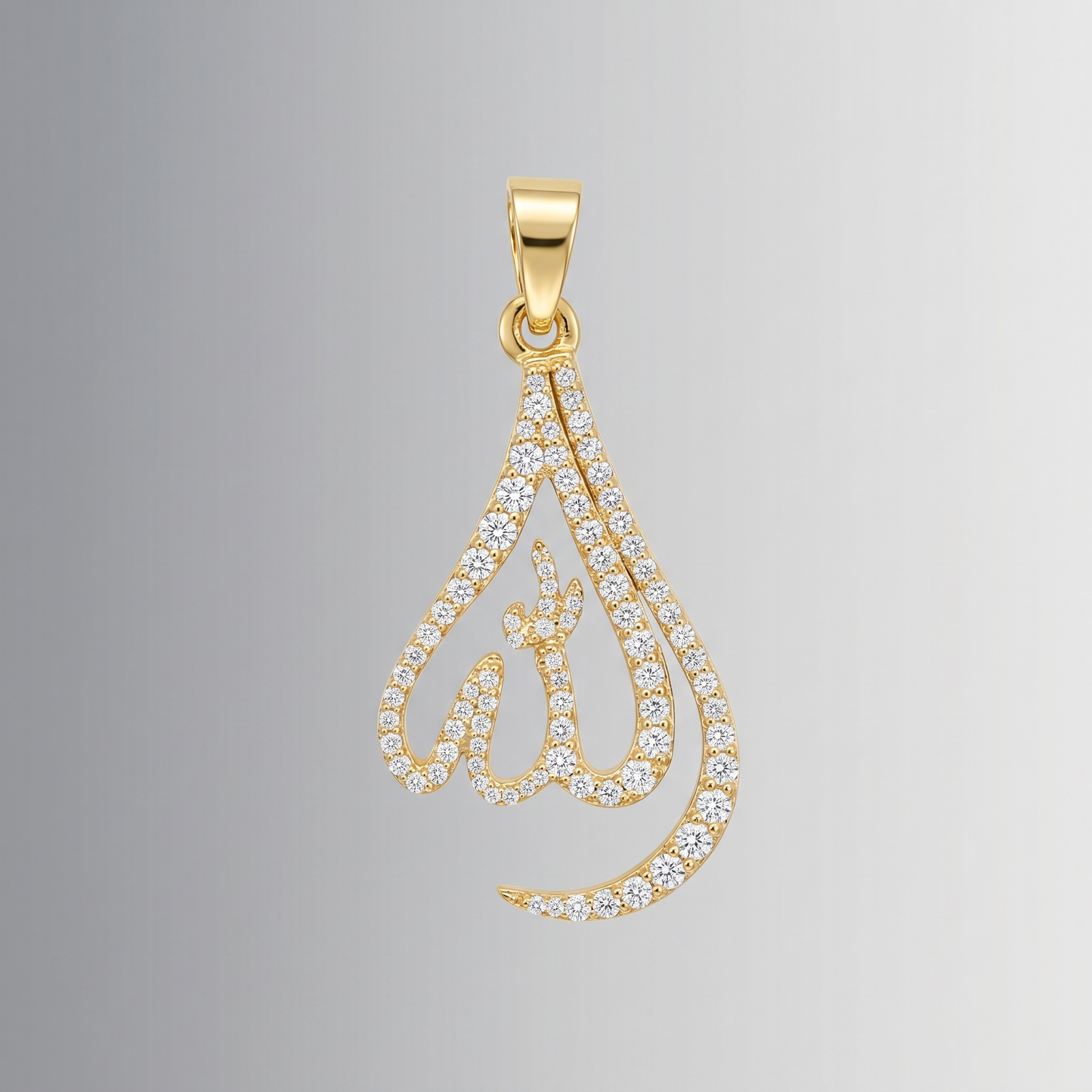 0.53 CTW Natural Diamond Allah Pendant– 10K Gold