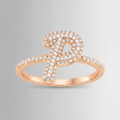 0.31 CTW Diamond Initial Ring – 10K Gold