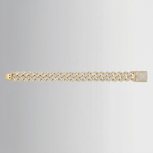 7.20 CTW Diamond Cuban Link Bracelet – 10K Gold
