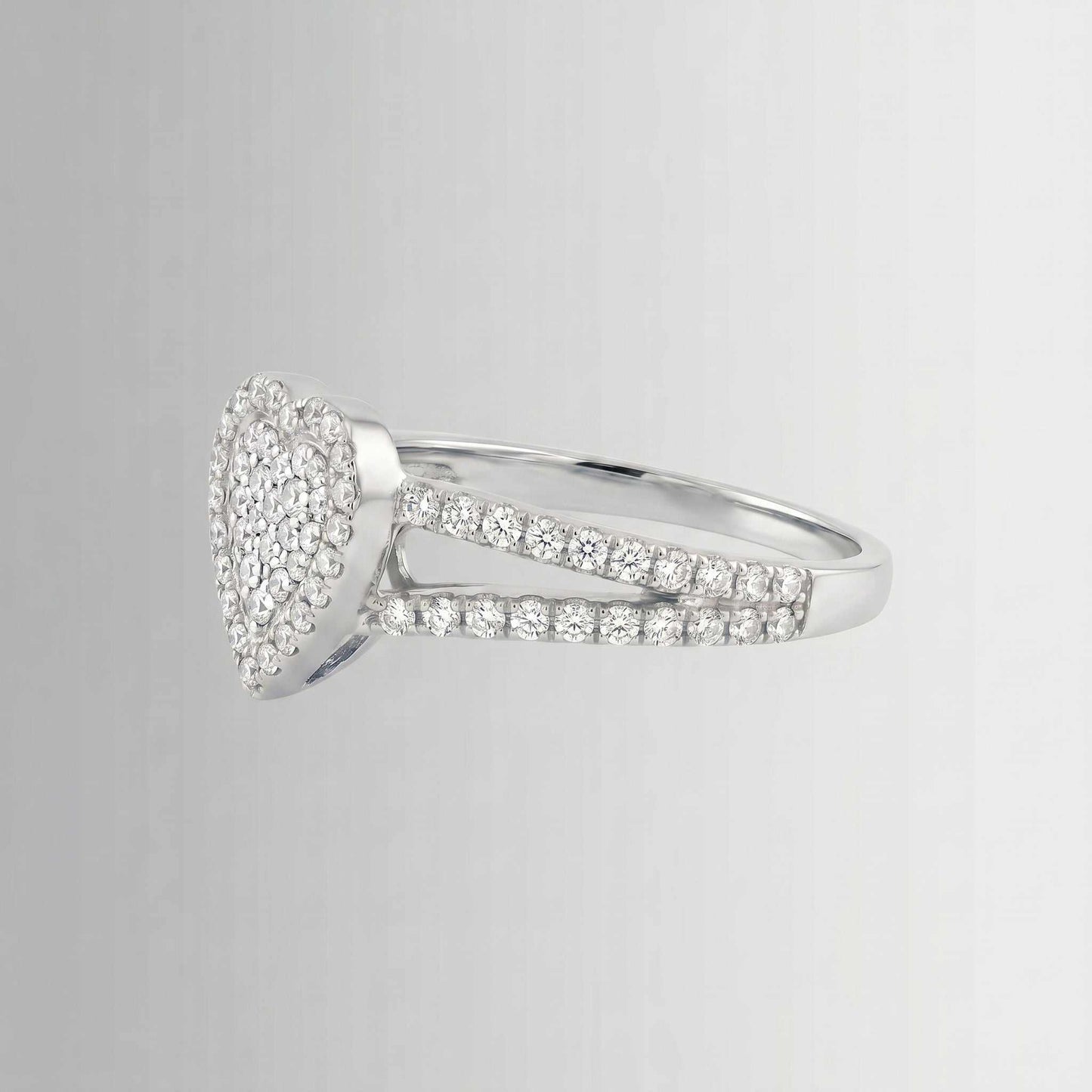 0.63 CTW Diamond Heart Ring with Baguettes – 10K Gold