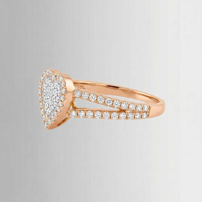 0.63 CTW Diamond Heart Ring with Baguettes – 10K Gold