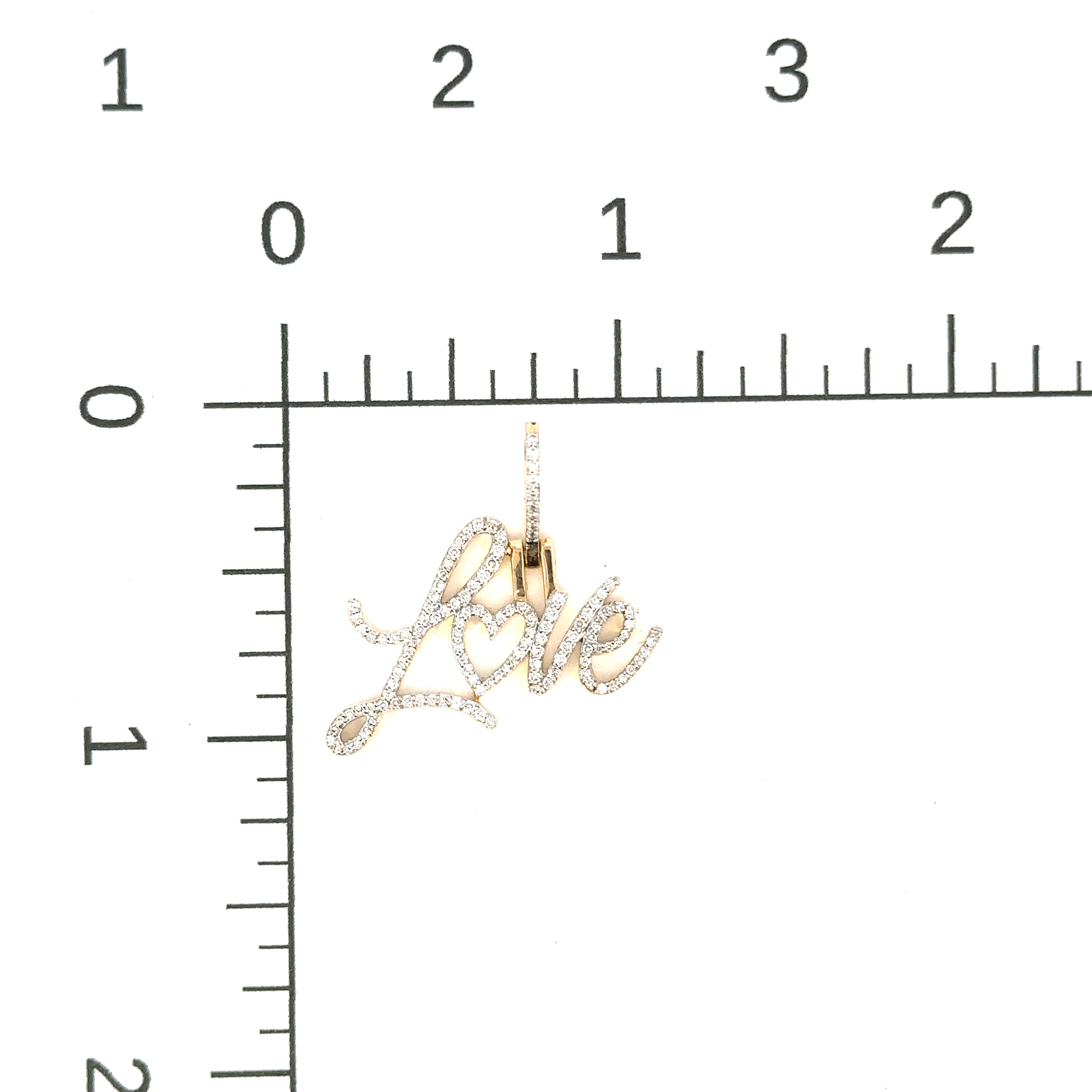 14K Gold Personalized Nameplate Diamond Pendant Fourth