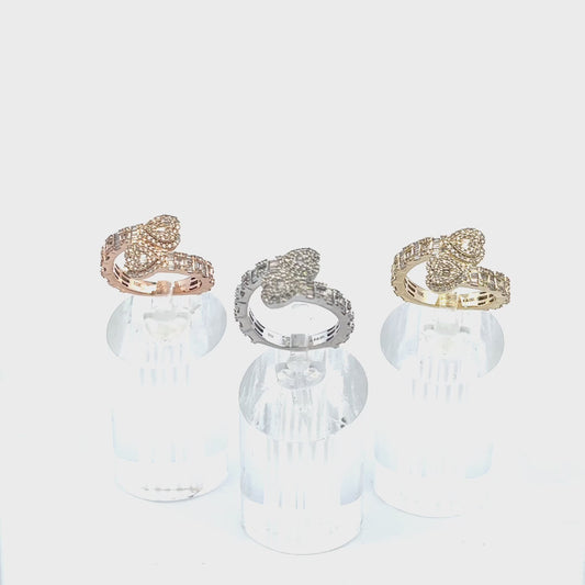 1.20CTW BAGUETTE HEART BAND RING