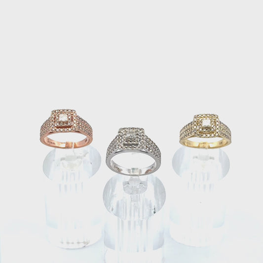1.0CTW PRINCESS CUT DIAMOND ENGAGEMENT RING