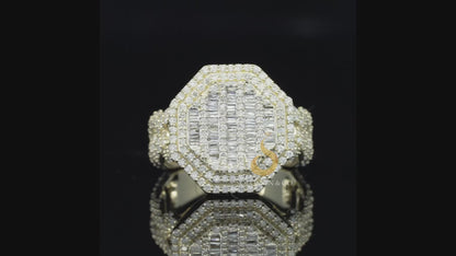 Wide Miami Cuban link Chain Iced Out Mens Ring