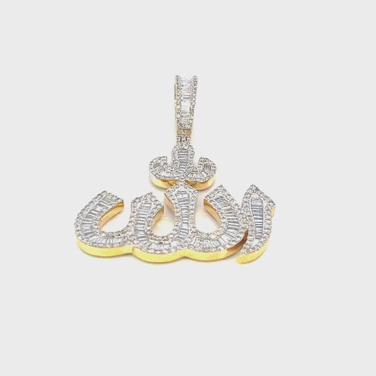 ARABIC ALLAH DIAMOND PENDANT 2.50CTW