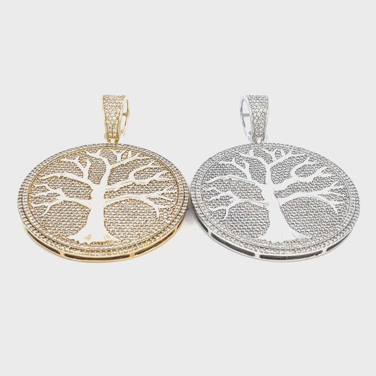 FAMILY TREE CIRCLE DIAMOND PENDANT 4.2CTW