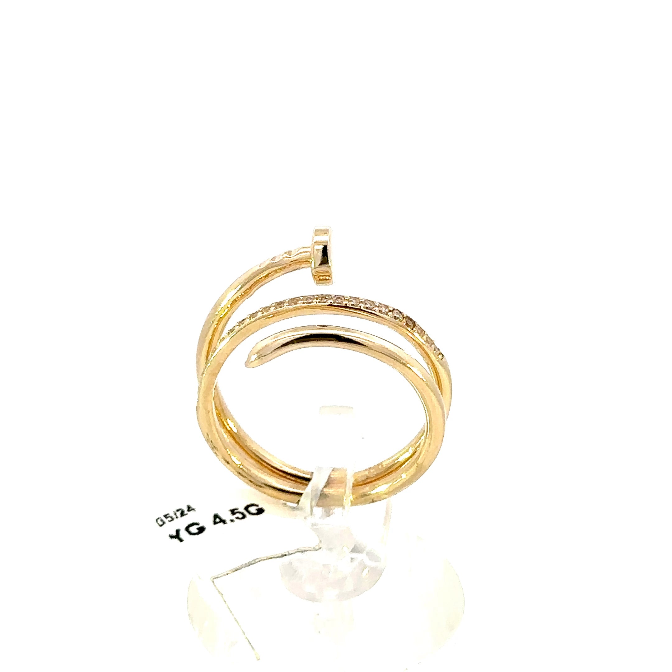 14K GOLD NAIL RING