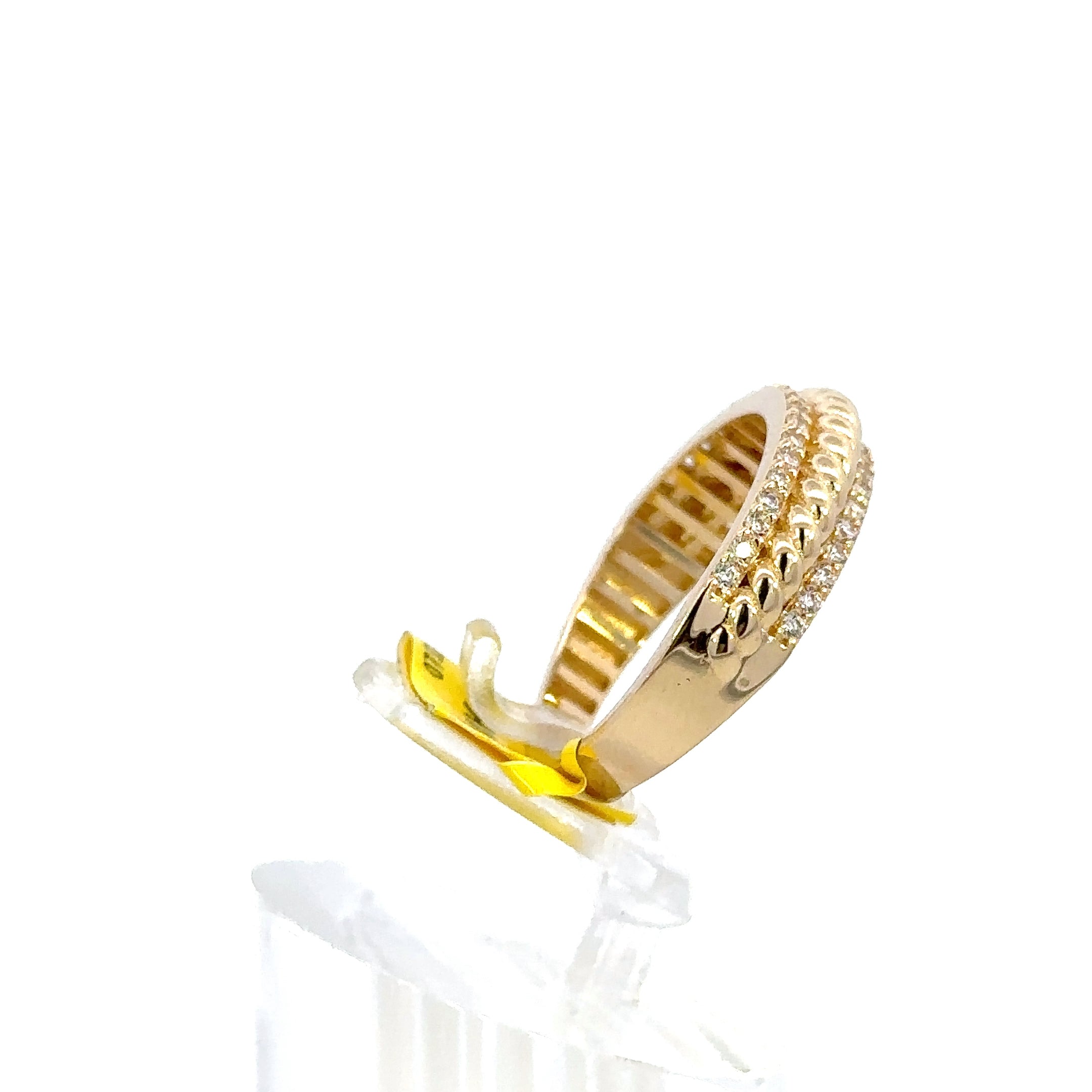 14K GOLD C.Z TWISTED ROPE RING